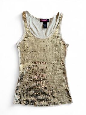 Say What? Gold Sequin Tank Top